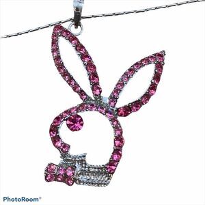 Brand‎ New Pink Rhinestone PlayBoy Bunny Necklace